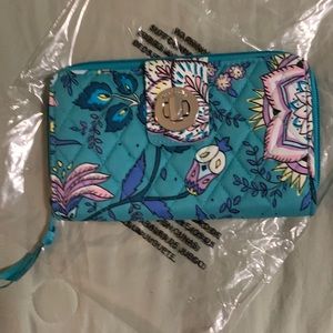 Vera Bradley peacock garden turn lock wallet